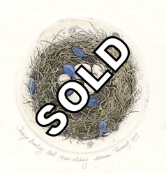 etching of indigo bunting nest
