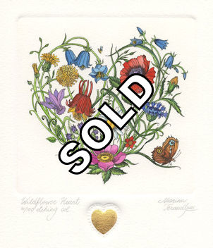 bouquet of wildflowers that form a heart